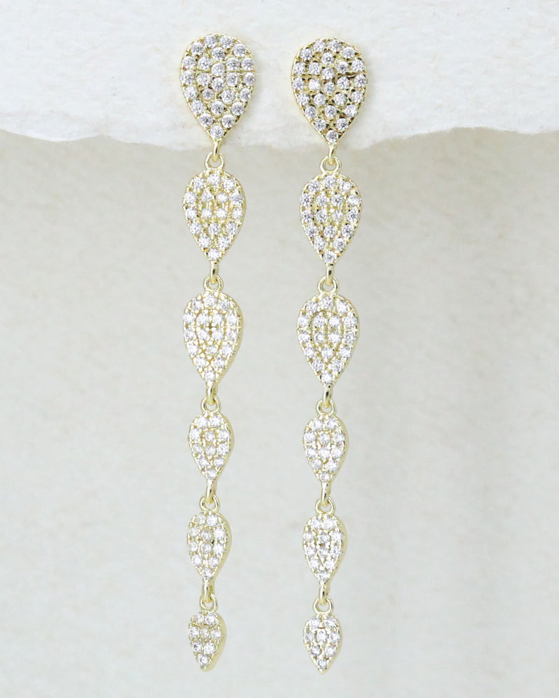 Aretes Cascada Gotas Zirconias