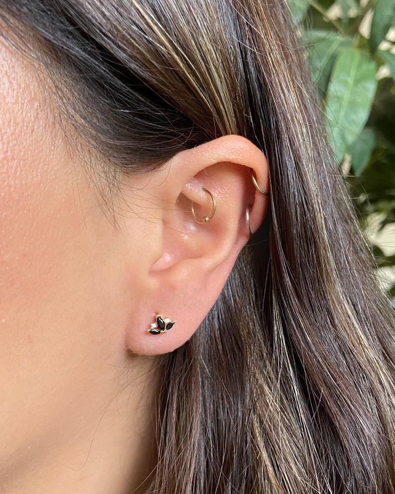 Aretes Triple Zc Negra