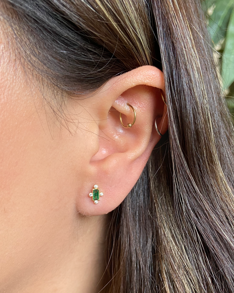 Aretes Verde Cruz CZ