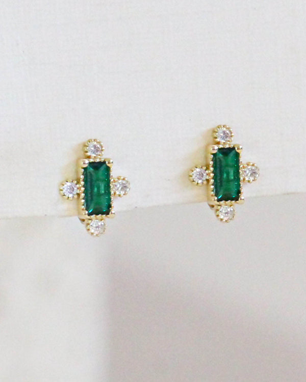 Aretes Verde Cruz CZ