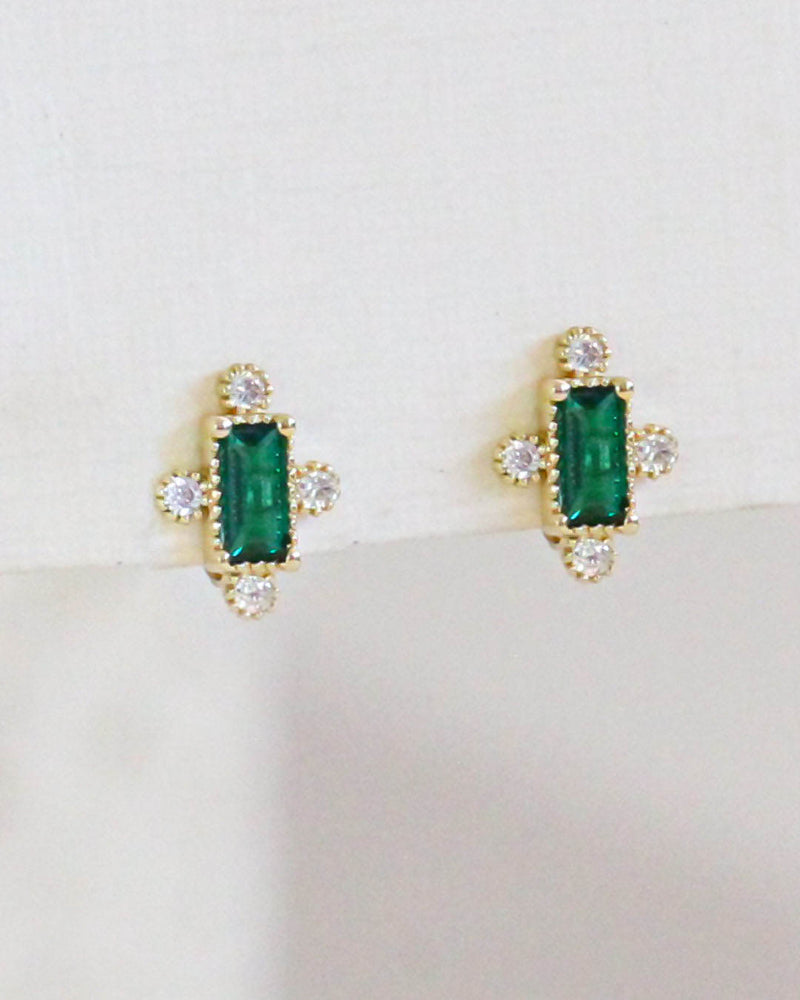 Aretes Verde Cruz CZ