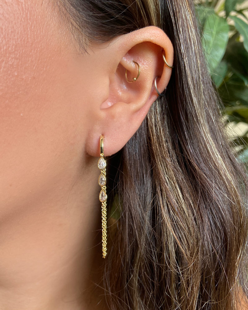 Aretes Triple Zirconias