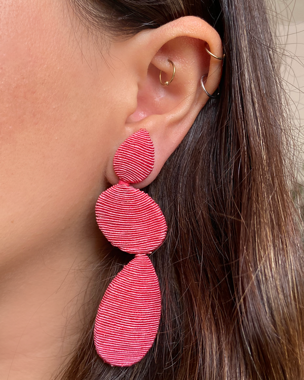 Aretes Formas Hilo Salmón