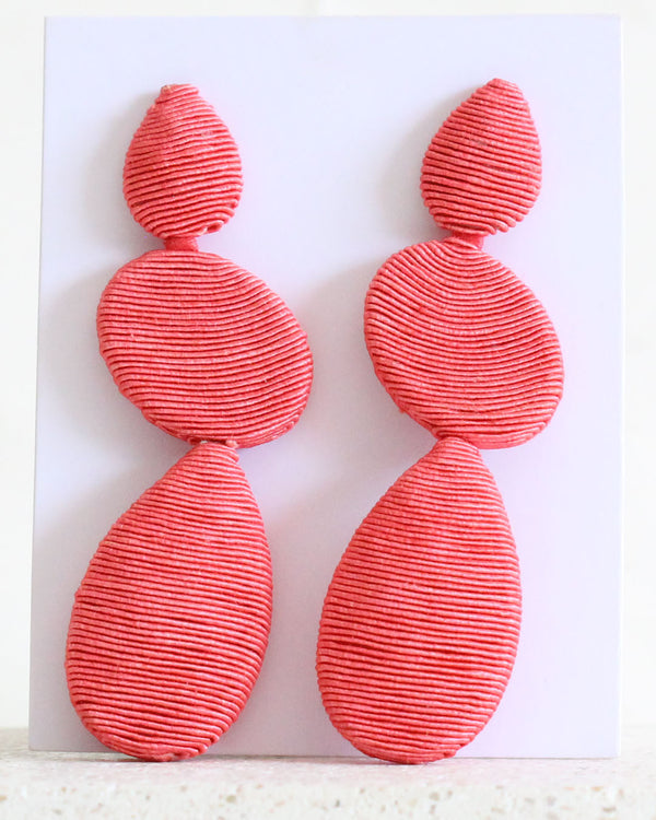 Aretes Formas Hilo Salmón