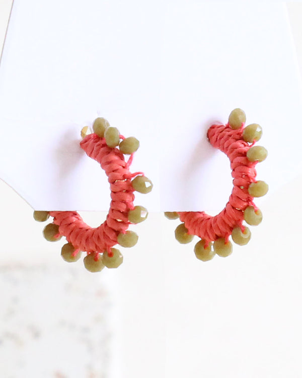 Mini Arracada Rosa Verde