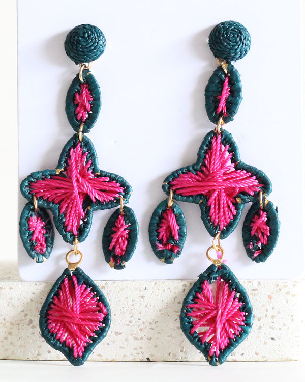 Aretes Chandelier Fiucsia