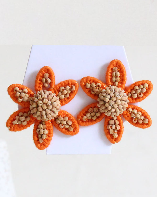 Aretes Flor naranja