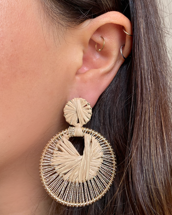 Aretes doble circulo natural