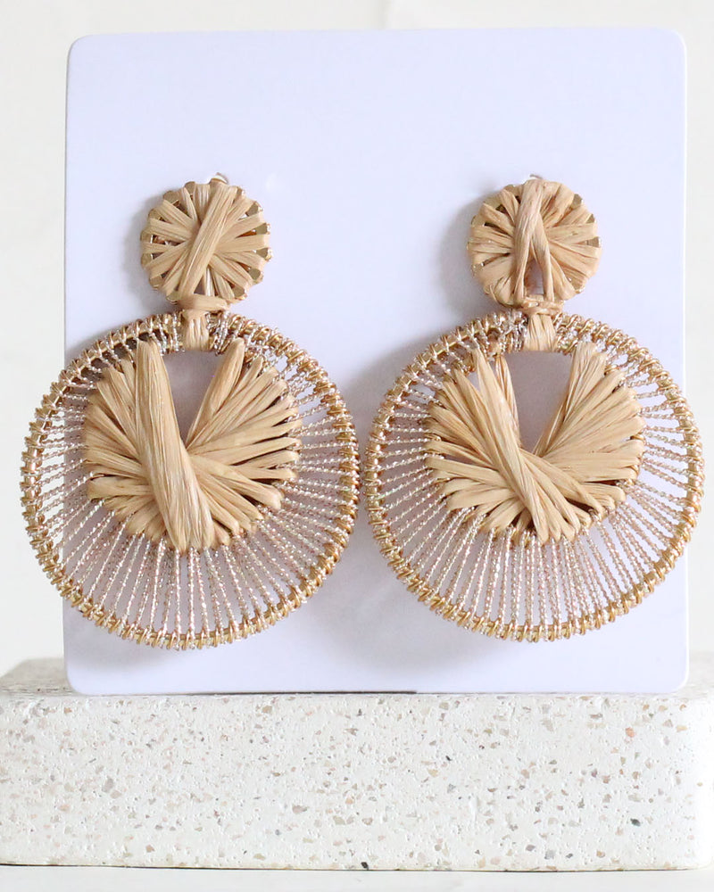 Aretes doble circulo natural