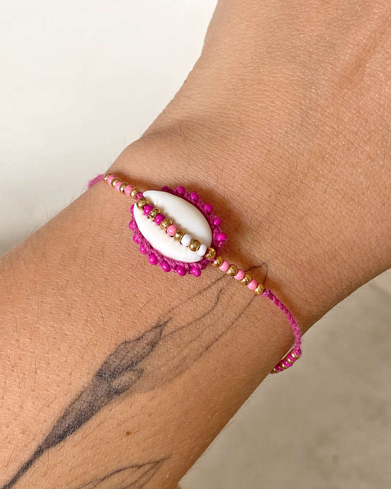 Pulsera caracol Fiucsia