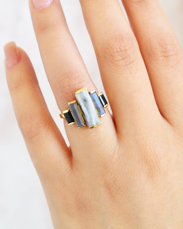 Anillo Rombos BLACK ONYX