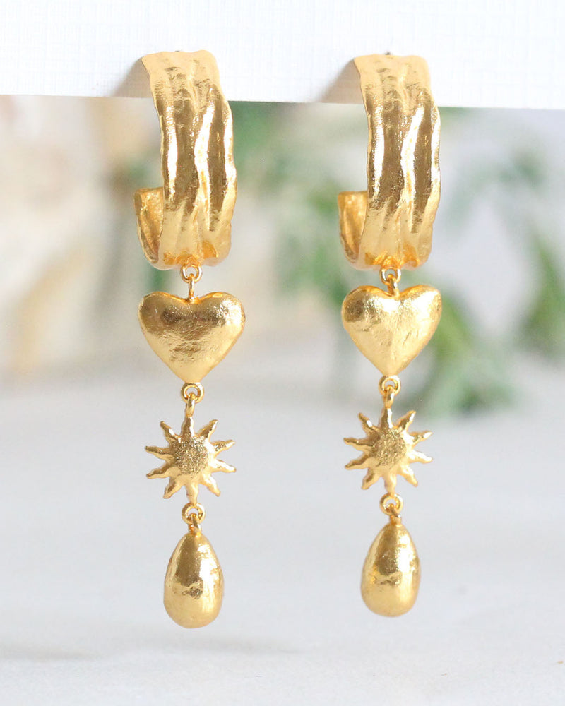Aretes Corazón Chandelier