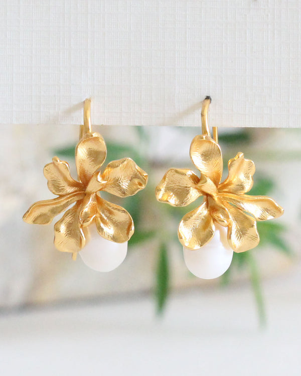 Aretes Orquidea Perla