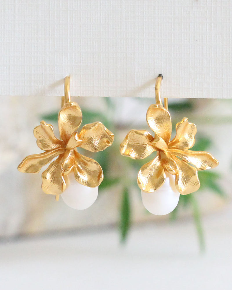 Aretes Orquidea Perla