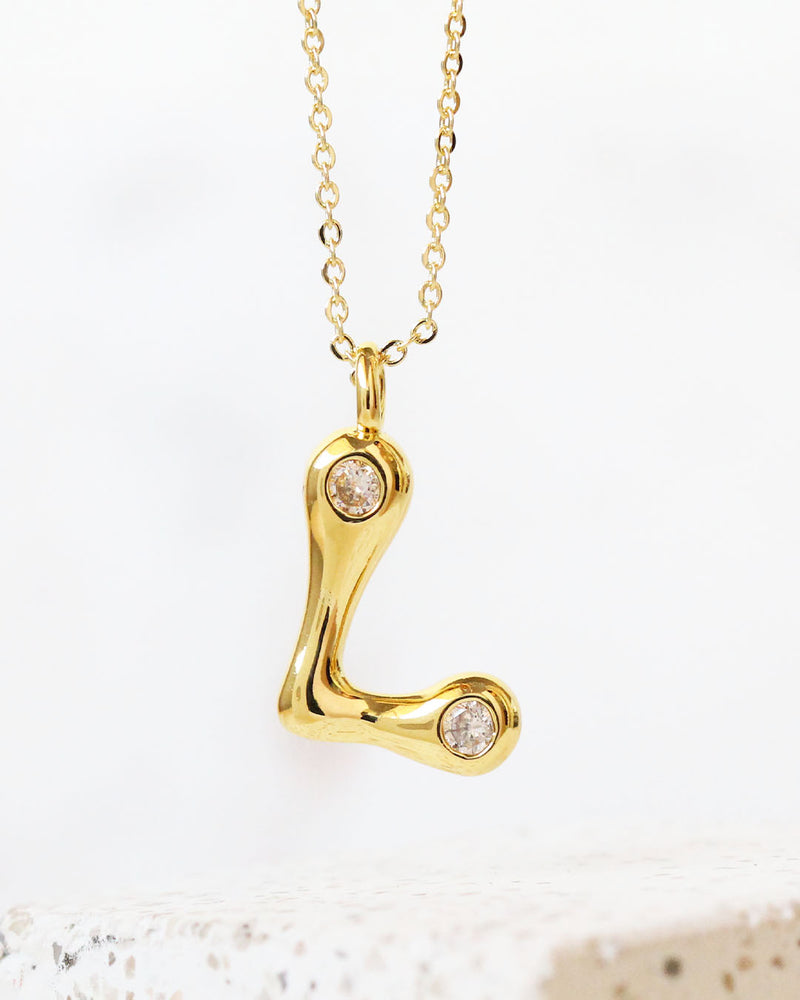 Collar inicial circonia globo L