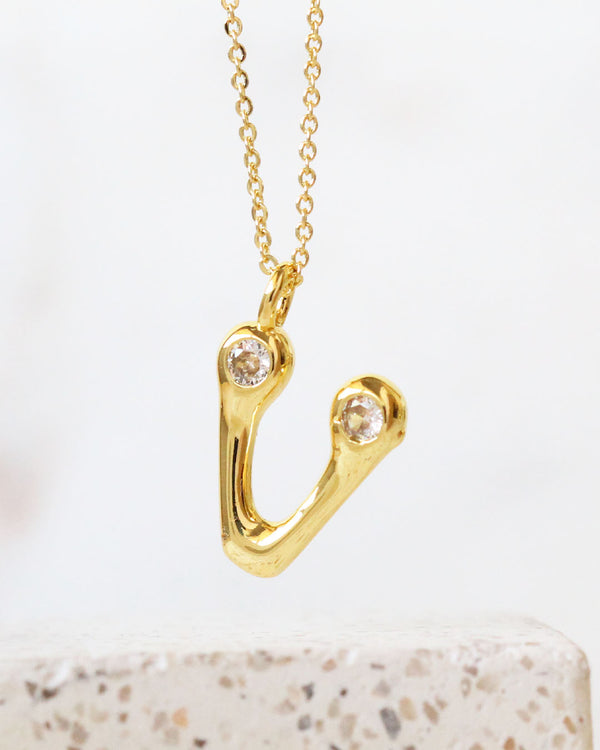 Collar inicial circonia globo V