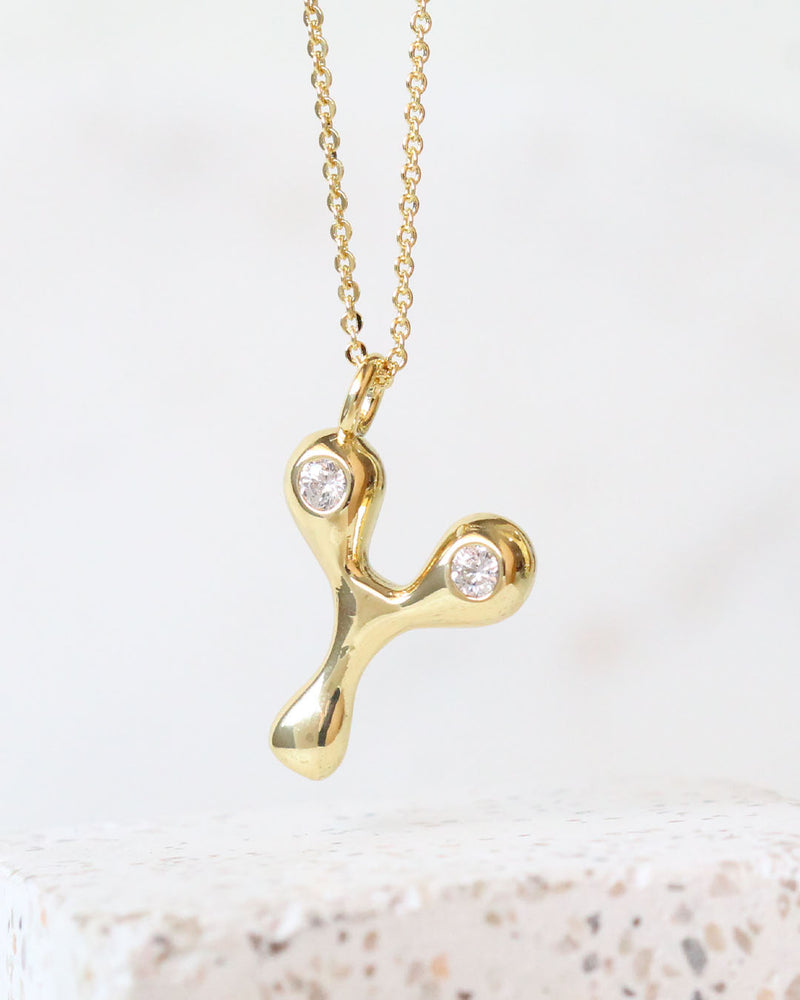 Collar inicial circonia globo Y