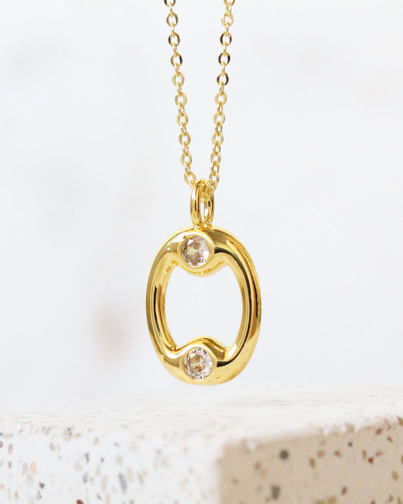 Collar inicial circonia globo O