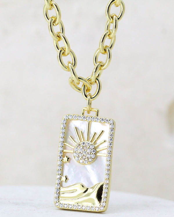 Collar Tarot Sol Madre Perla