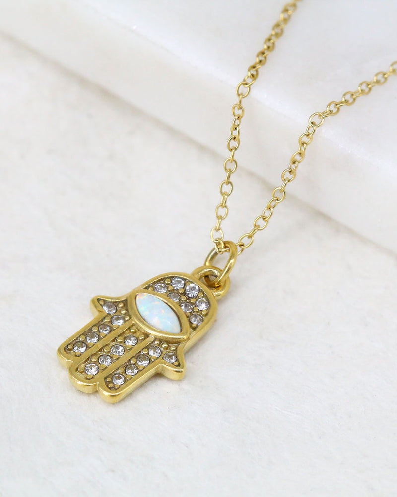 Collar Hamsa Opalo