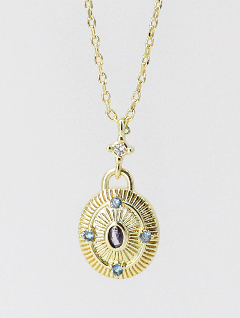 Collar Medalla Mini Zirconias