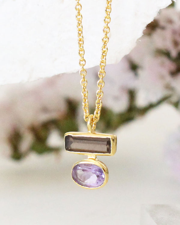 Collar Piedra Lunar Amatista