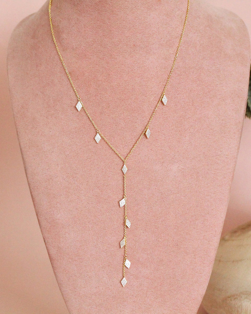 Collar Rombos Zirconias Largo