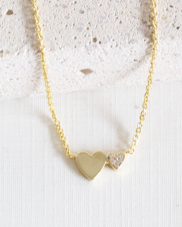 Collar Corazón Doble