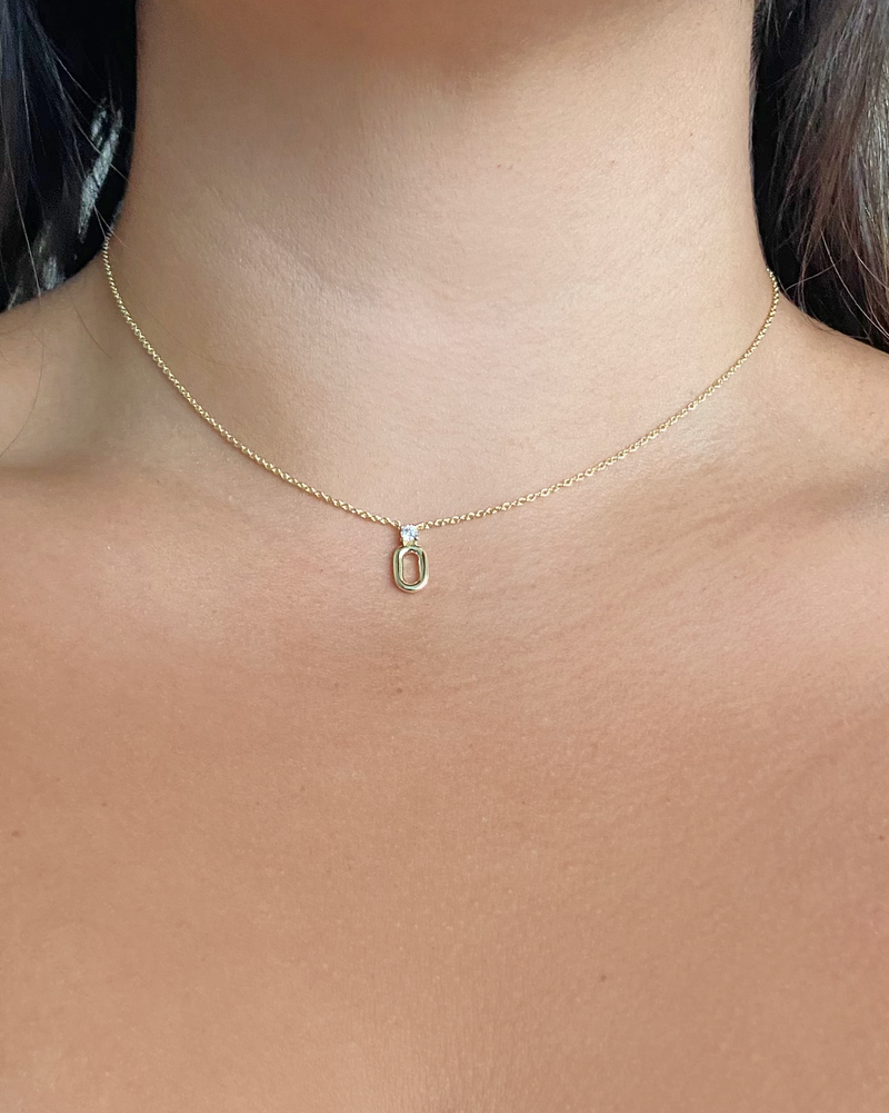 Collar Dije Ovalo Zirconia