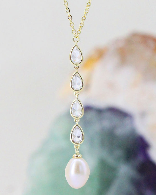 Collar Cascada Zirconias Perla