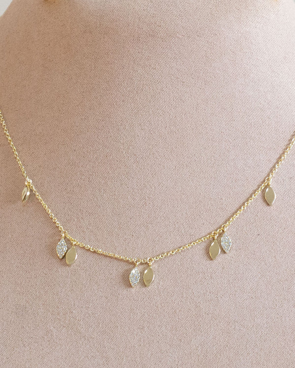 Collar Rombos Zirconias Largo