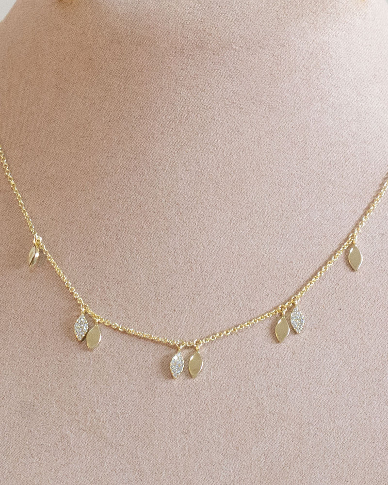 Collar Rombos Zirconias Largo