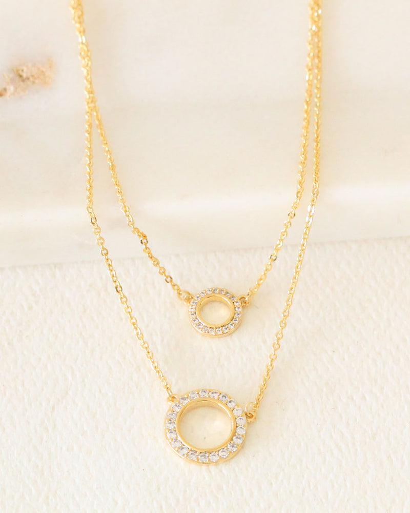 Collar doble argolla con circonias