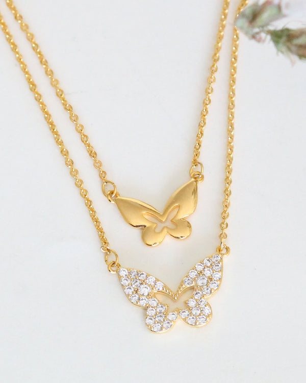 Collar Doble Mariposa