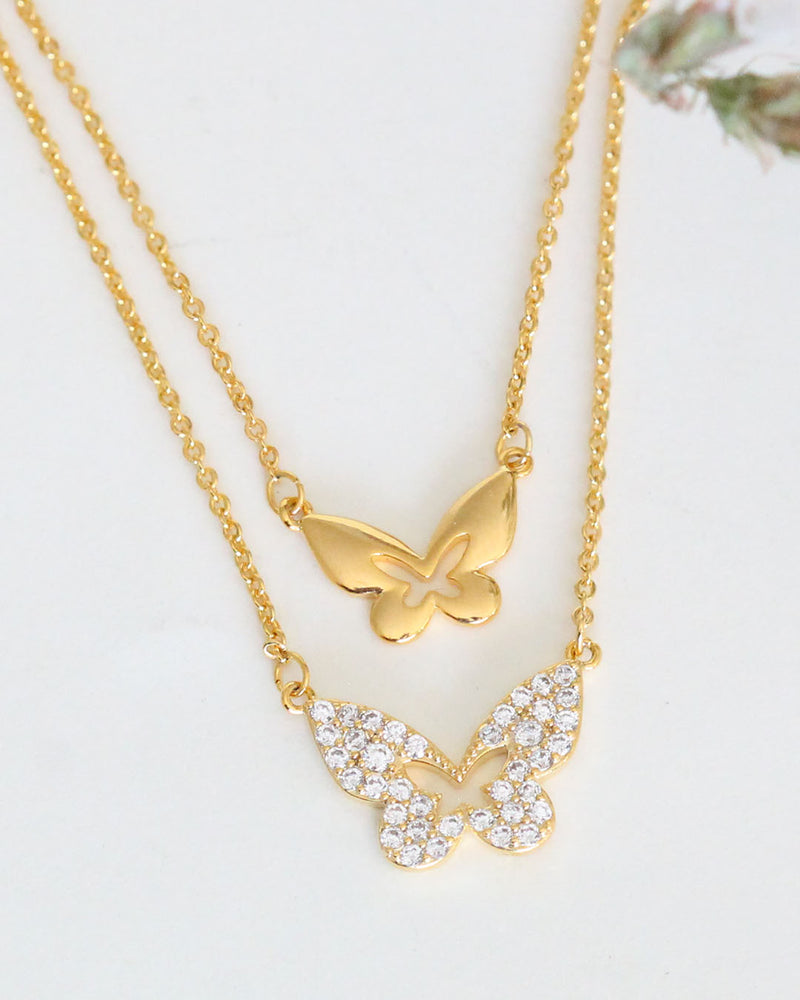 Collar Doble Mariposa