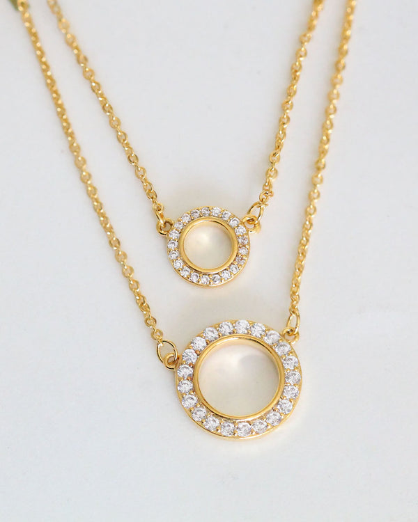 Collar doble argolla con circonias