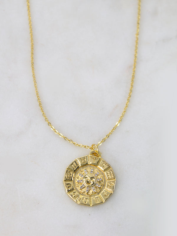 Collar Medalla Signos Sol
