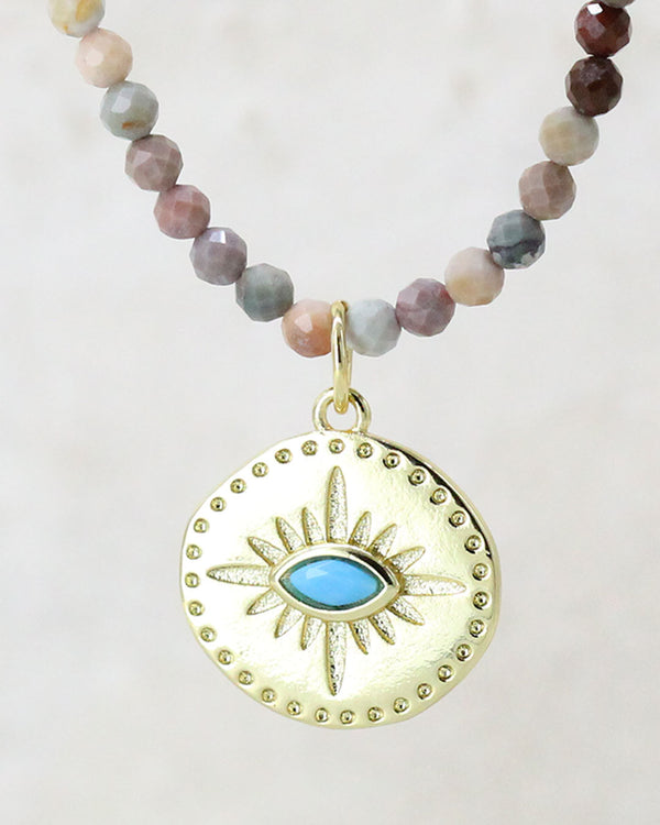 Collar estrella piedra azul