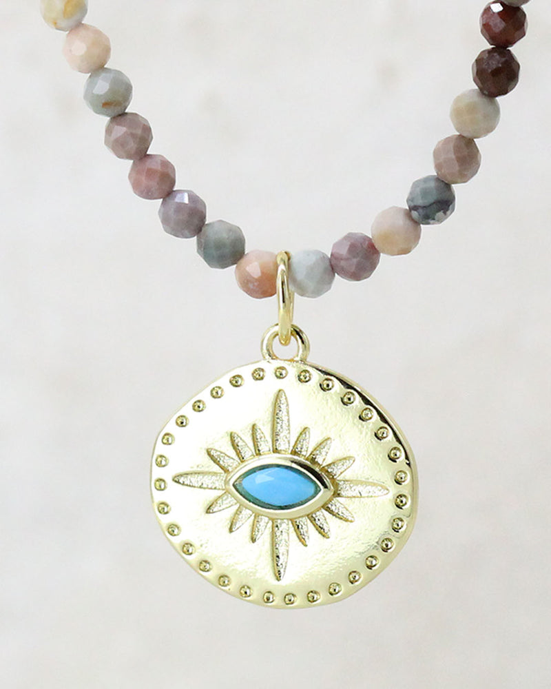 Collar estrella piedra azul