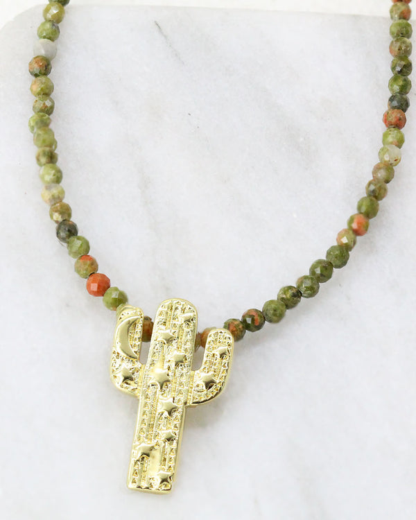 Collar Cactus Piedras Mix