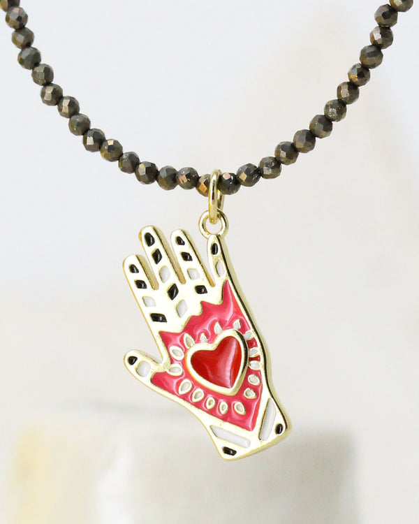 Collar Pirita Mano esmalte