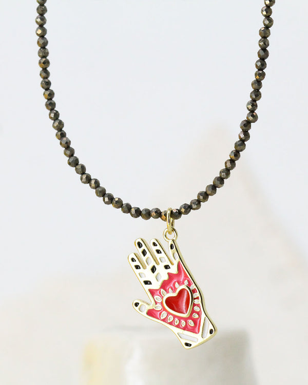 Collar Pirita Mano esmalte
