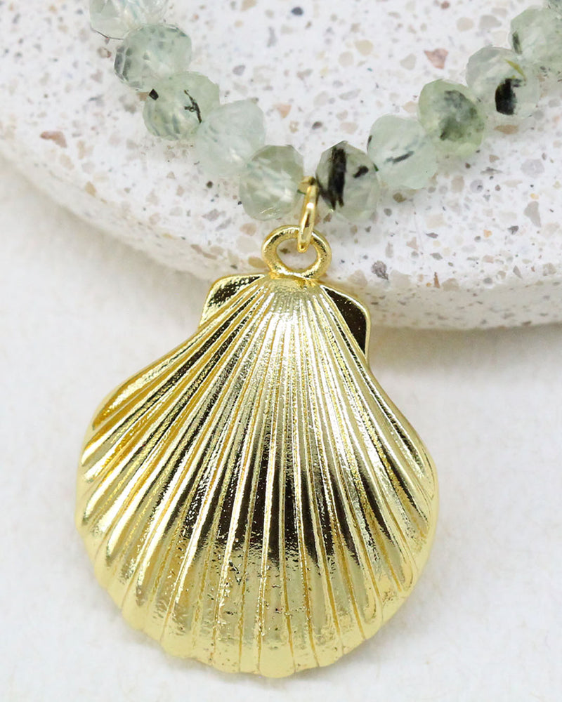 Collar Piedra Verde Concha