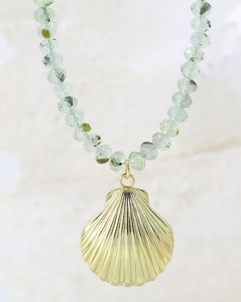 Collar Piedra Verde Concha