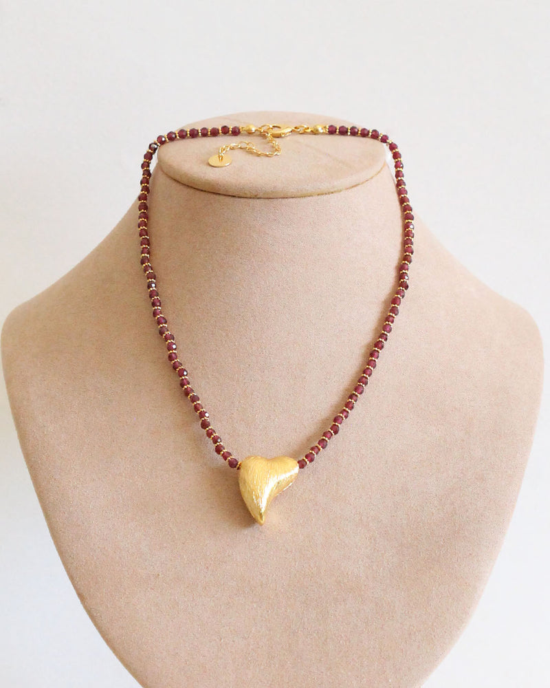 Collar Corazón de Granate