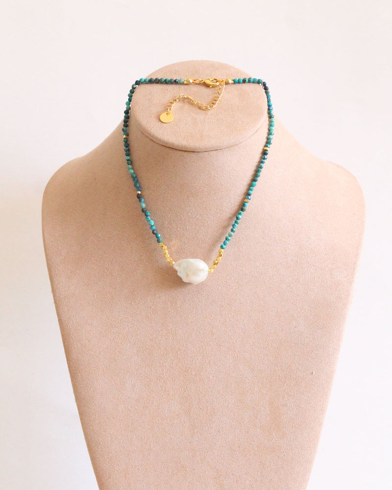 Collar Perla y Turquesa