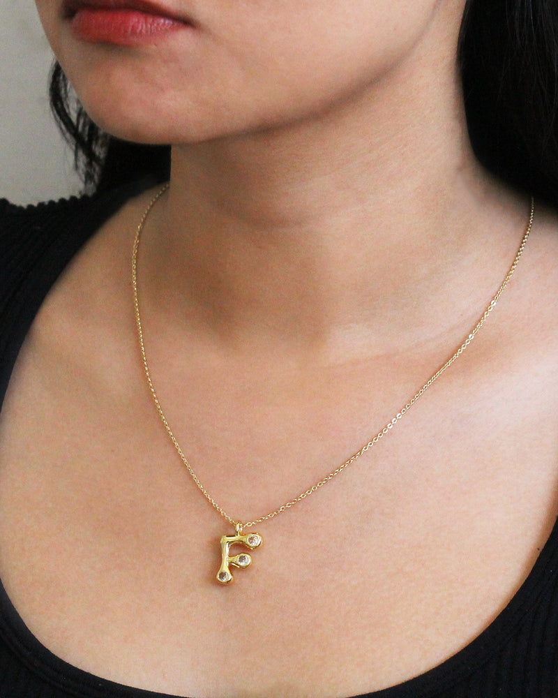 Collar inicial circonia globo F
