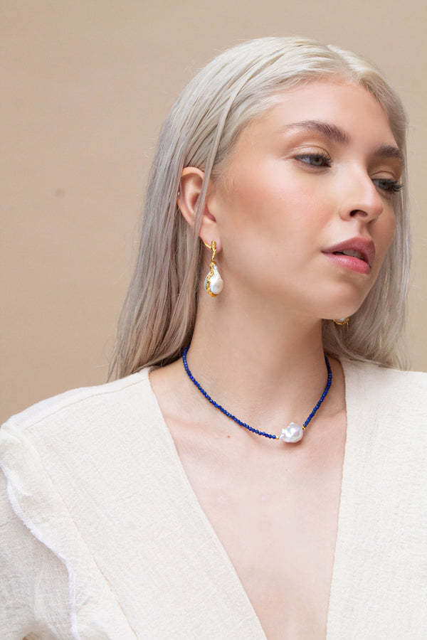 Collar Perla y Lapislázuli