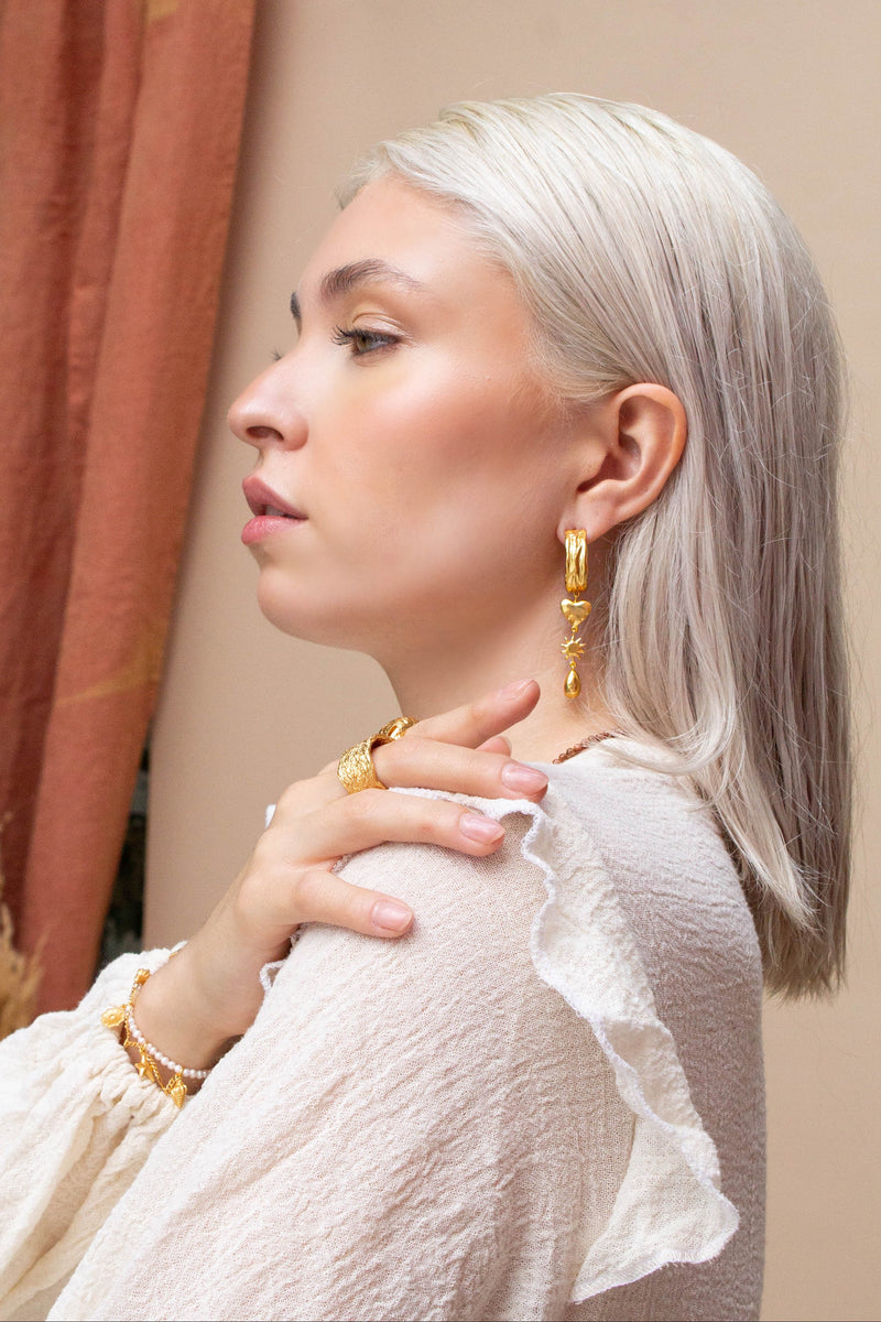 Aretes Corazón Chandelier