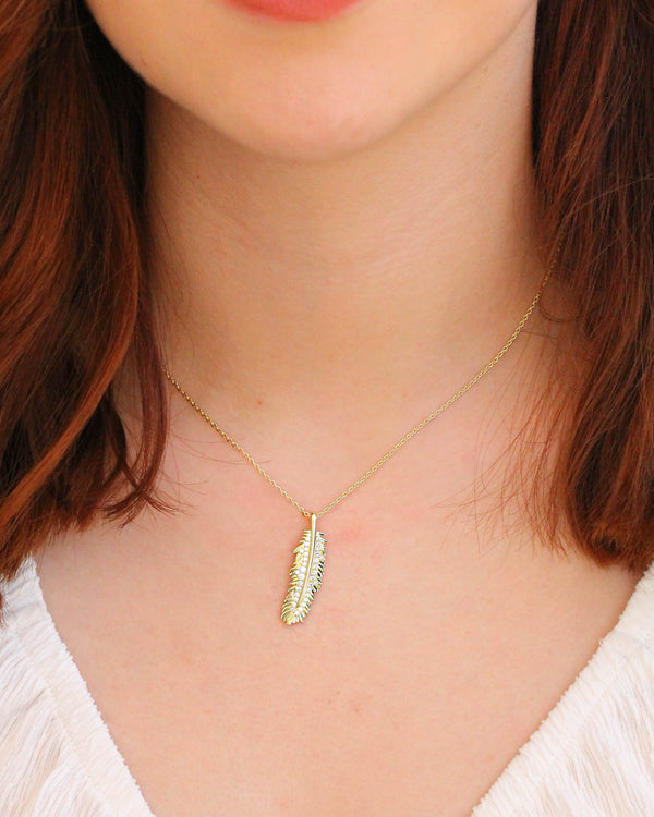 Collar Pluma Zirconias